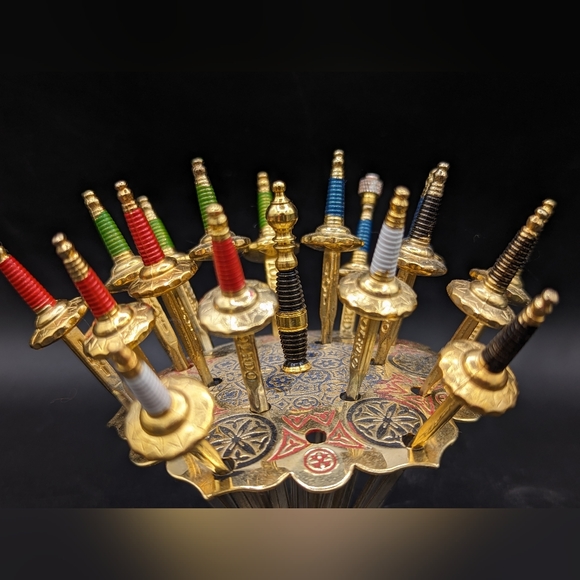 A Toledo Spain Large Stand of 18 Sword of Cocktail sticks - Picture 5 of 14